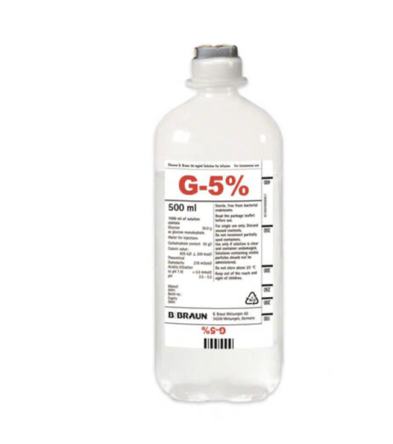 Glucose Intravenous Infusion BP Solution for Infusion 5 % w/v ( 1x 250ml)