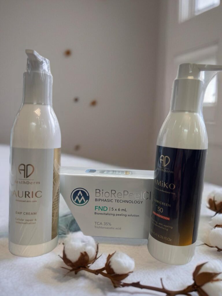 BioRePeelCl3 FND & AURIC Set kit  Auric post treatment 200 ml Amiko spf 200 ml (free webinar with certificate included)