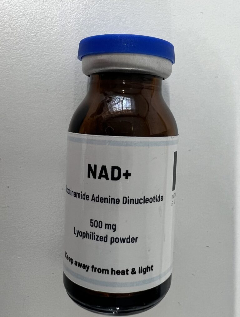 Sterile lyophilized NAD+ powder vail