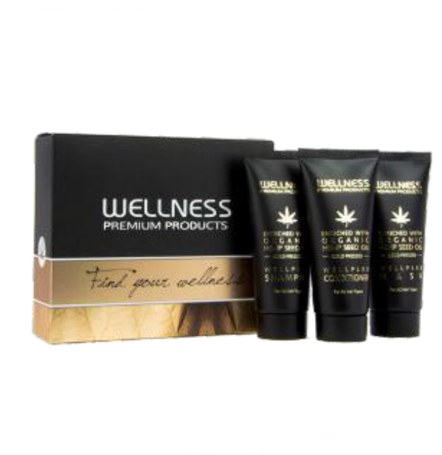 WELLNESS PREMIUM PRODUCTS Wellplex travel kit (shampoo 90ml, conditioner 90ml, mask 90ml)